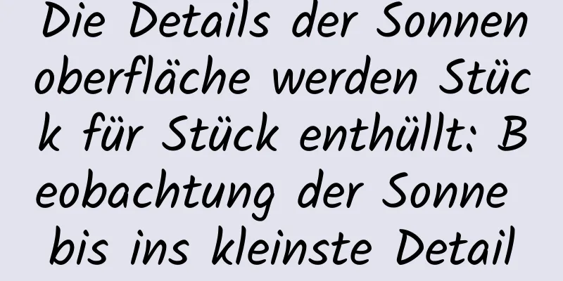 Die Details der Sonnenoberfläche werden Stück für Stück enthüllt: Beobachtung der Sonne bis ins kleinste Detail