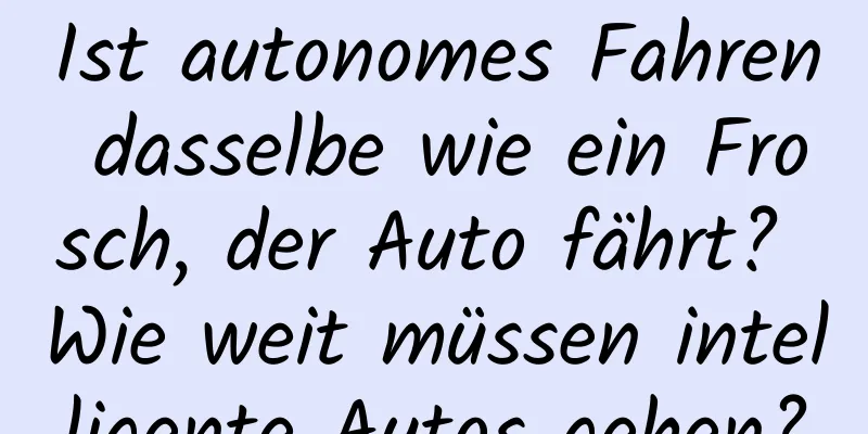Ist autonomes Fahren dasselbe wie ein Frosch, der Auto fährt? Wie weit müssen intelligente Autos gehen?