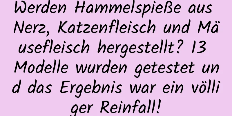Werden Hammelspieße aus Nerz, Katzenfleisch und Mäusefleisch hergestellt? 13 Modelle wurden getestet und das Ergebnis war ein völliger Reinfall!