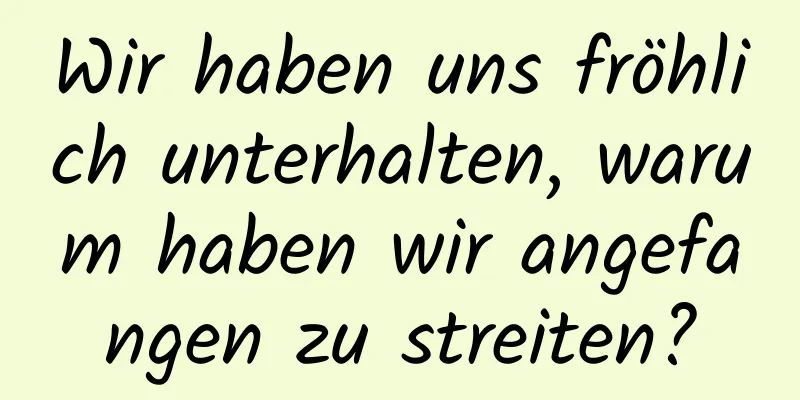 Wir haben uns fröhlich unterhalten, warum haben wir angefangen zu streiten?