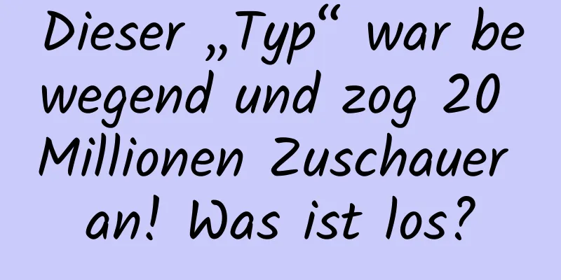 Dieser „Typ“ war bewegend und zog 20 Millionen Zuschauer an! Was ist los?