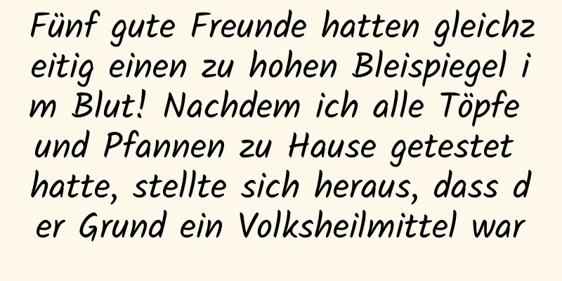 Fünf gute Freunde hatten gleichzeitig einen zu hohen Bleispiegel im Blut! Nachdem ich alle Töpfe und Pfannen zu Hause getestet hatte, stellte sich heraus, dass der Grund ein Volksheilmittel war