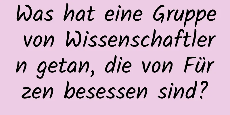 Was hat eine Gruppe von Wissenschaftlern getan, die von Fürzen besessen sind?
