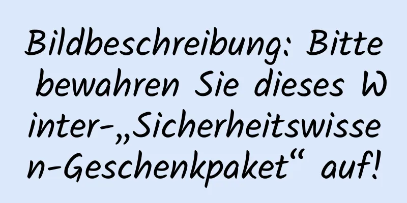 Bildbeschreibung: Bitte bewahren Sie dieses Winter-„Sicherheitswissen-Geschenkpaket“ auf!