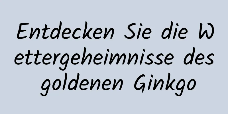 Entdecken Sie die Wettergeheimnisse des goldenen Ginkgo