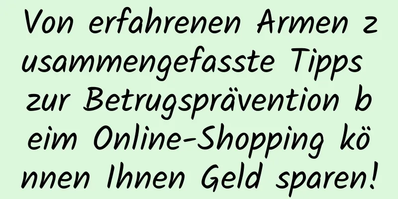 Von erfahrenen Armen zusammengefasste Tipps zur Betrugsprävention beim Online-Shopping können Ihnen Geld sparen!