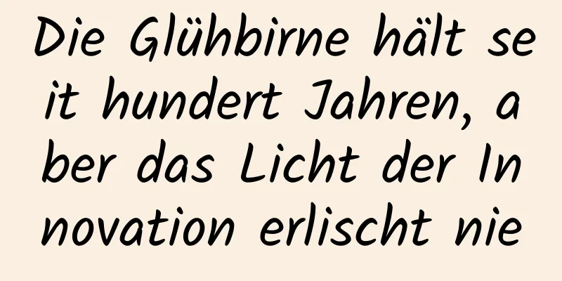 Die Glühbirne hält seit hundert Jahren, aber das Licht der Innovation erlischt nie