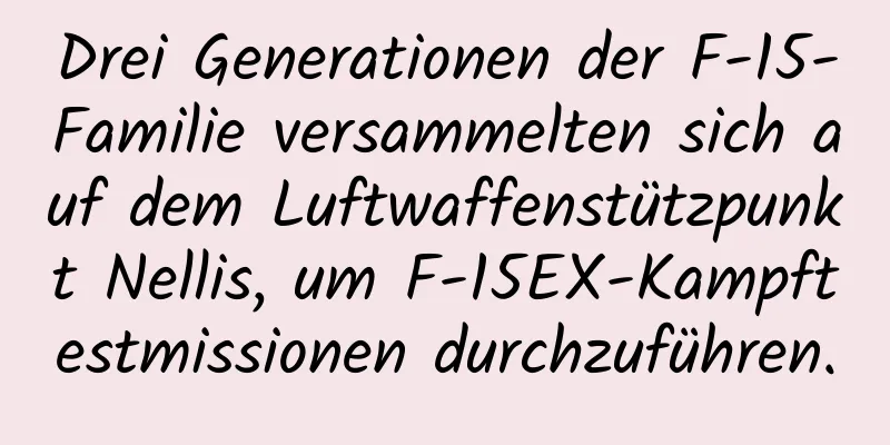 Drei Generationen der F-15-Familie versammelten sich auf dem Luftwaffenstützpunkt Nellis, um F-15EX-Kampftestmissionen durchzuführen.