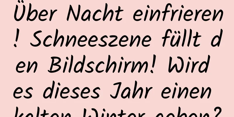 Über Nacht einfrieren! Schneeszene füllt den Bildschirm! Wird es dieses Jahr einen kalten Winter geben?