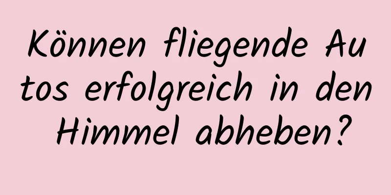 Können fliegende Autos erfolgreich in den Himmel abheben?