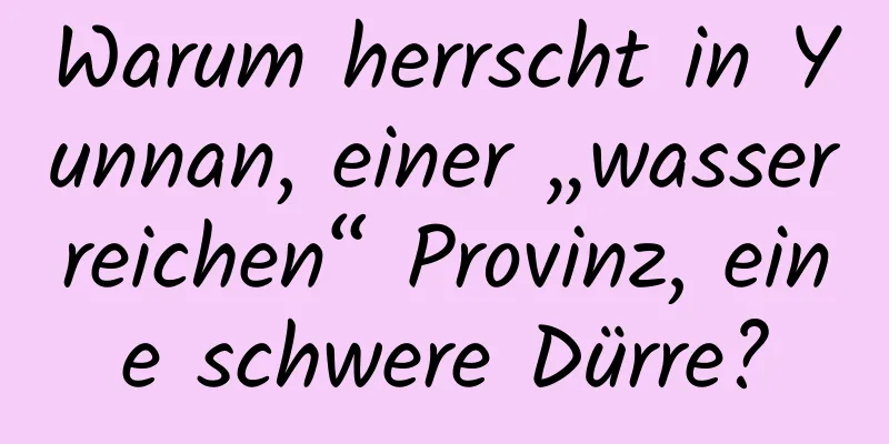 Warum herrscht in Yunnan, einer „wasserreichen“ Provinz, eine schwere Dürre?