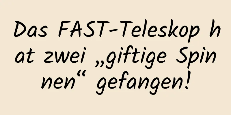 Das FAST-Teleskop hat zwei „giftige Spinnen“ gefangen!