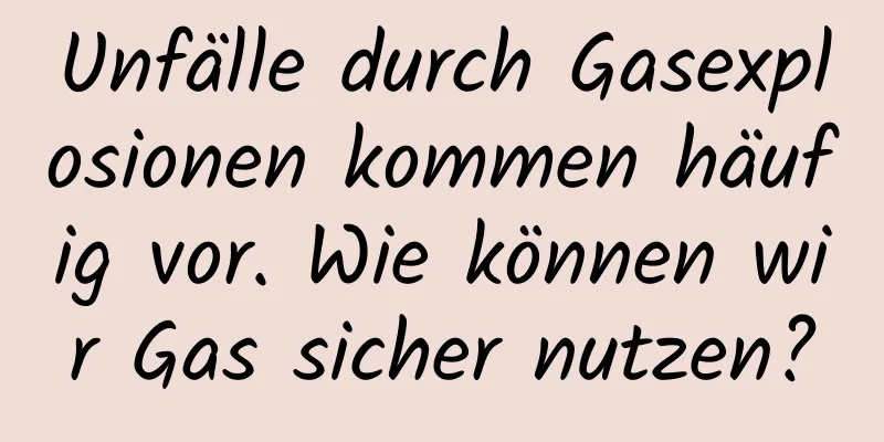 Unfälle durch Gasexplosionen kommen häufig vor. Wie können wir Gas sicher nutzen?