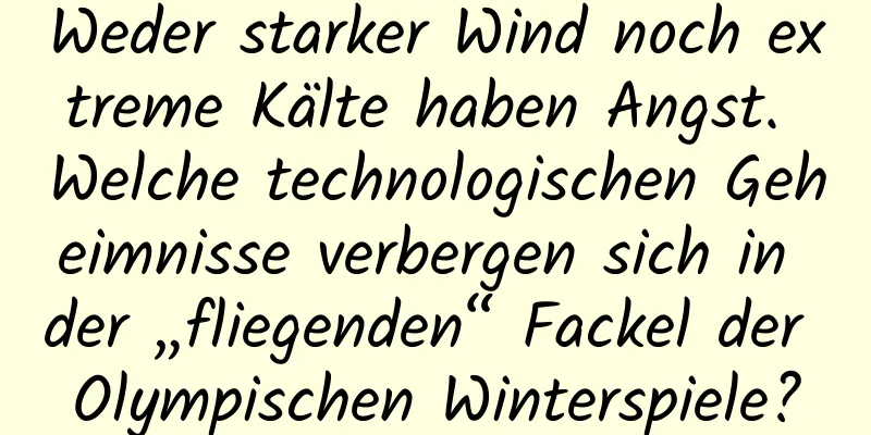 Weder starker Wind noch extreme Kälte haben Angst. Welche technologischen Geheimnisse verbergen sich in der „fliegenden“ Fackel der Olympischen Winterspiele?