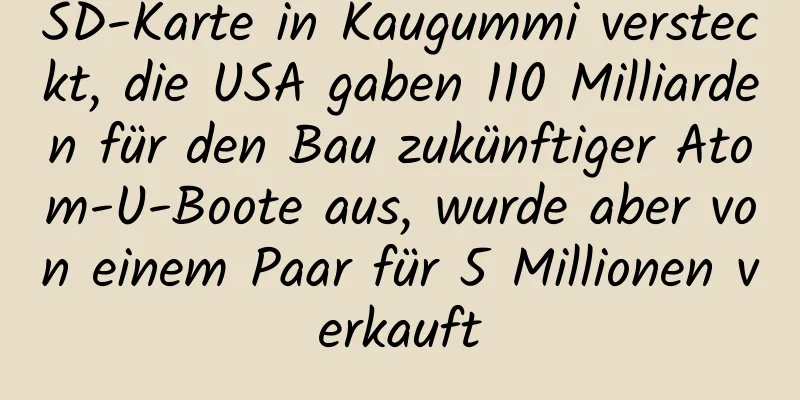 SD-Karte in Kaugummi versteckt, die USA gaben 110 Milliarden für den Bau zukünftiger Atom-U-Boote aus, wurde aber von einem Paar für 5 Millionen verkauft