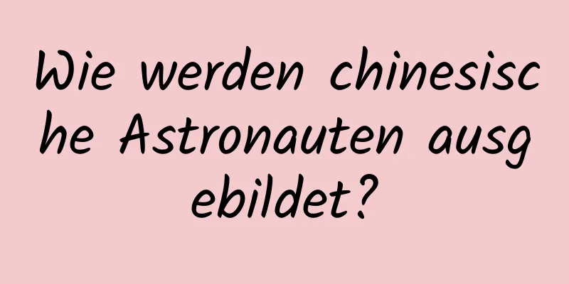 Wie werden chinesische Astronauten ausgebildet?