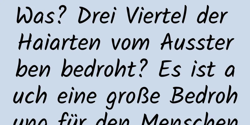 Was? Drei Viertel der Haiarten vom Aussterben bedroht? Es ist auch eine große Bedrohung für den Menschen