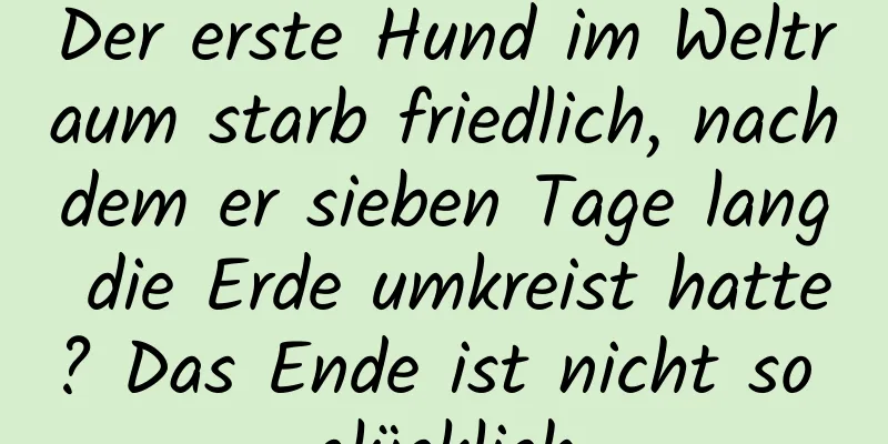 Der erste Hund im Weltraum starb friedlich, nachdem er sieben Tage lang die Erde umkreist hatte? Das Ende ist nicht so glücklich