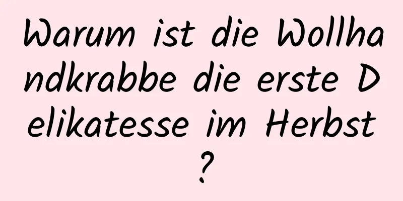 Warum ist die Wollhandkrabbe die erste Delikatesse im Herbst?