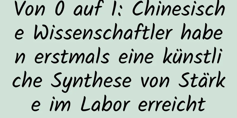 Von 0 auf 1: Chinesische Wissenschaftler haben erstmals eine künstliche Synthese von Stärke im Labor erreicht
