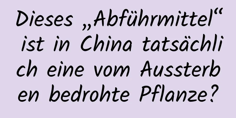 Dieses „Abführmittel“ ist in China tatsächlich eine vom Aussterben bedrohte Pflanze?