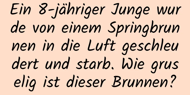 Ein 8-jähriger Junge wurde von einem Springbrunnen in die Luft geschleudert und starb. Wie gruselig ist dieser Brunnen?