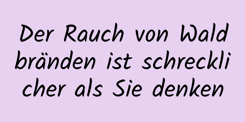 Der Rauch von Waldbränden ist schrecklicher als Sie denken