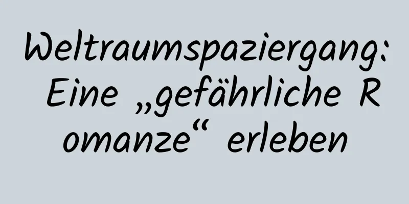 Weltraumspaziergang: Eine „gefährliche Romanze“ erleben