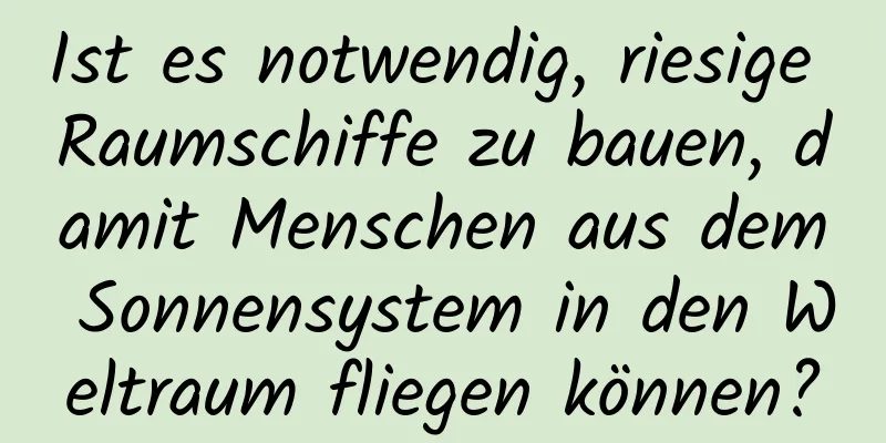 Ist es notwendig, riesige Raumschiffe zu bauen, damit Menschen aus dem Sonnensystem in den Weltraum fliegen können?