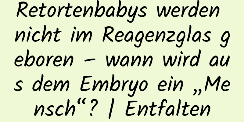 Retortenbabys werden nicht im Reagenzglas geboren – wann wird aus dem Embryo ein „Mensch“? | Entfalten