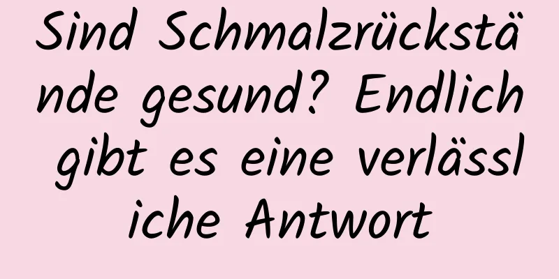 Sind Schmalzrückstände gesund? Endlich gibt es eine verlässliche Antwort