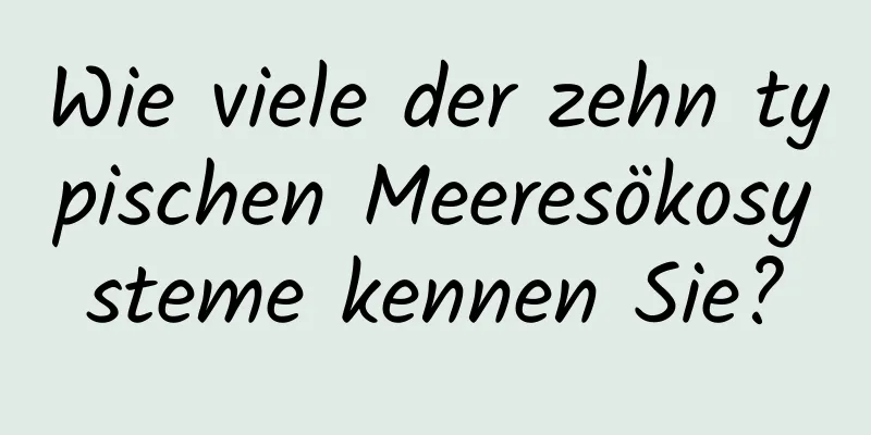 Wie viele der zehn typischen Meeresökosysteme kennen Sie?