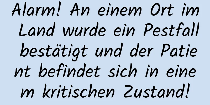 Alarm! An einem Ort im Land wurde ein Pestfall bestätigt und der Patient befindet sich in einem kritischen Zustand!