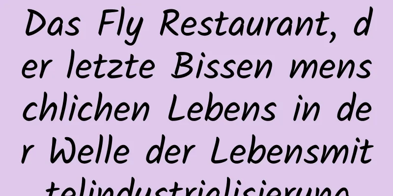 Das Fly Restaurant, der letzte Bissen menschlichen Lebens in der Welle der Lebensmittelindustrialisierung