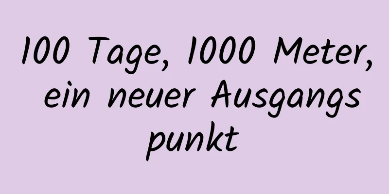 100 Tage, 1000 Meter, ein neuer Ausgangspunkt