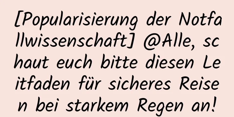 [Popularisierung der Notfallwissenschaft] @Alle, schaut euch bitte diesen Leitfaden für sicheres Reisen bei starkem Regen an!