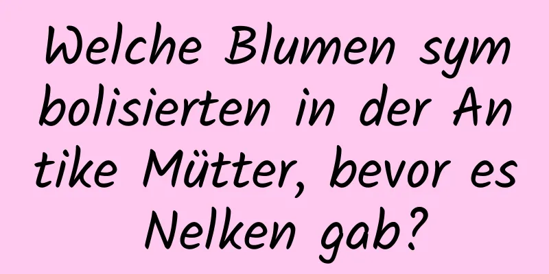 Welche Blumen symbolisierten in der Antike Mütter, bevor es Nelken gab?