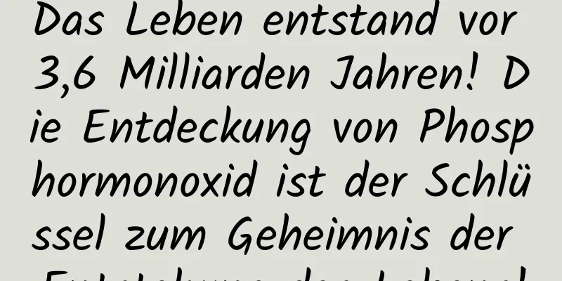 Das Leben entstand vor 3,6 Milliarden Jahren! Die Entdeckung von Phosphormonoxid ist der Schlüssel zum Geheimnis der Entstehung des Lebens!
